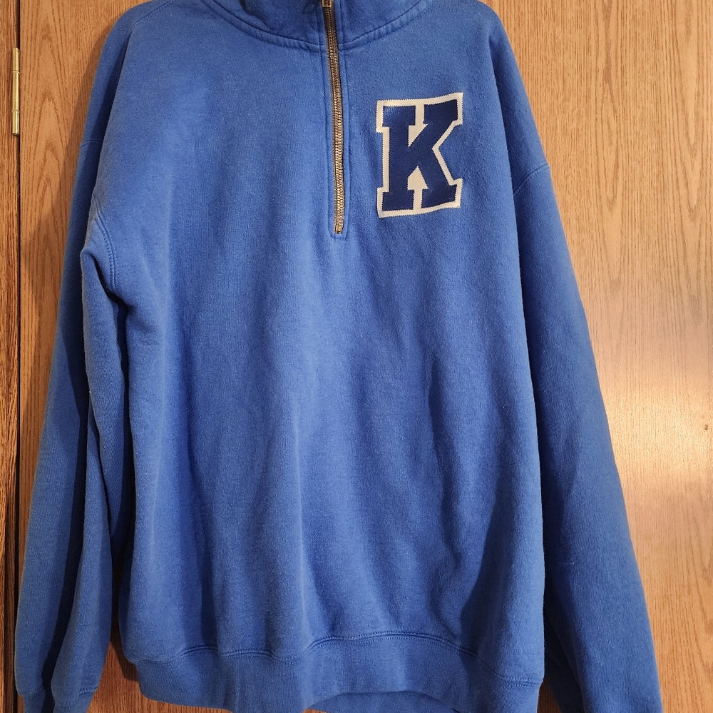 Vintage  University Of Kentucky Wildcats 1/4 Zip Stitched & Embroidered, Size L